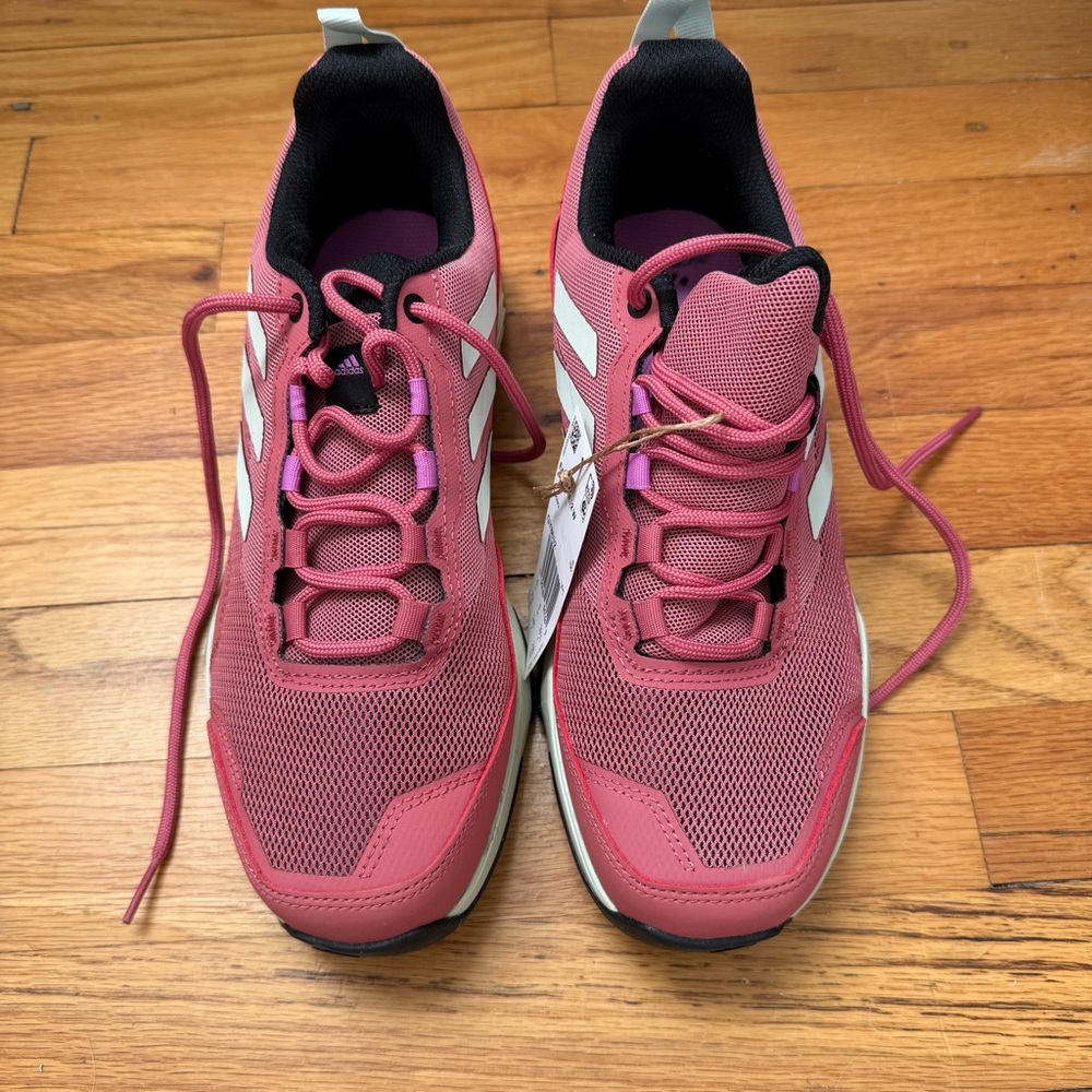 Adidas Women's Pink and White Hiking Sneakers